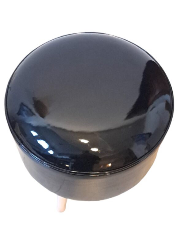 Puff Nordico en Charol Negro 40x40 - Image 2
