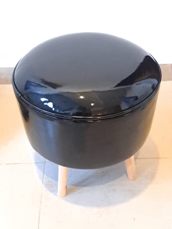 Puff Nordico en Charol Negro 40x40 - Image 5