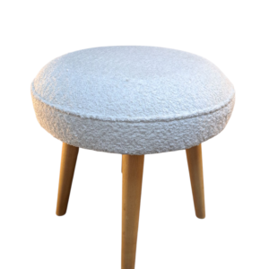 Banqueta nordica en Boucle pelo largo blanco